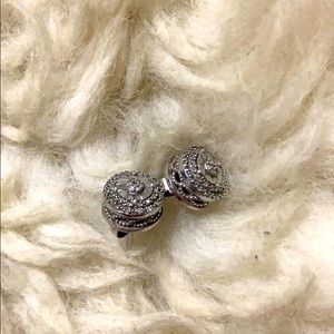Real Diamond and Sterling Silver Earrings